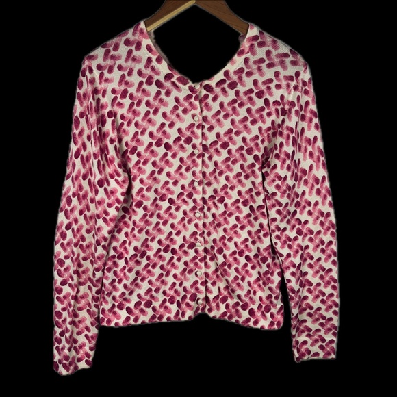 Lilly Pulitzer Sweaters - Lilly Pulitzer Cardigan Button Down Sweater XL Barbiecore Cotton Classic Preppy